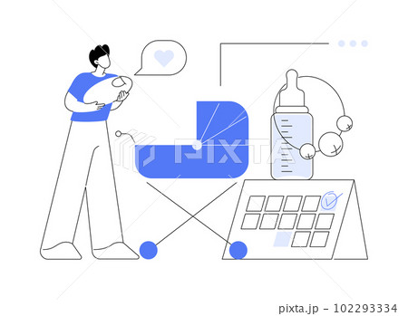 Paternity leave abstract concept vector illustration. 102293334