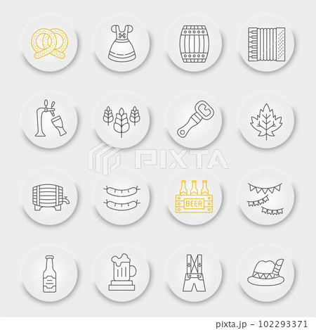 Oktoberfest line icon set 102293371