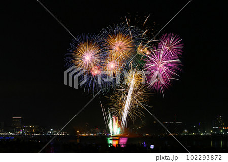Fireworks show at Pattaya beach. Fireworks show at Pattaya beach. 102293872