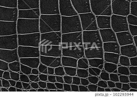 Black of crocodile patterned artificial leather. Black of crocodile patterned artificial leather. 102293944
