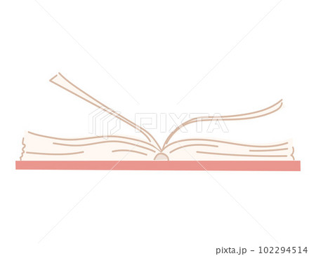 Cute cartoon style pink opened book. 102294514