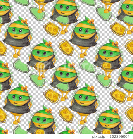 Bee chef in clothes with an apron. Cartoon isolated illustration. Watercolor seamless pattern Bee chef in clothes with an apron. Cartoon isolated illustration. Watercolor seamless pattern 102296004