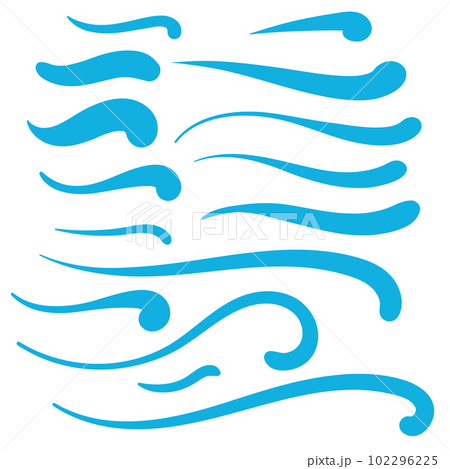 Blue Swirls and Swooshes Vector Accent Line Work - Stock Illustration  [95221421] - PIXTA