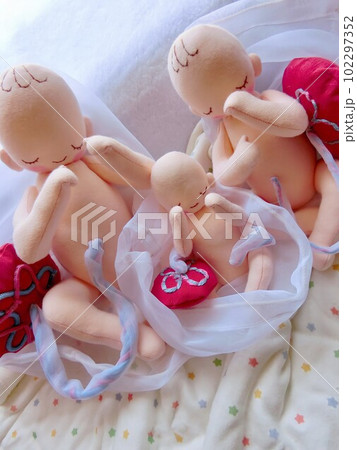 抱っこしたくなる　愛情あふれる胎児人形 102297352