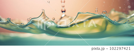 Colorful abstract water background. Water toned in different colors. Water splashes and drops background. 102297421