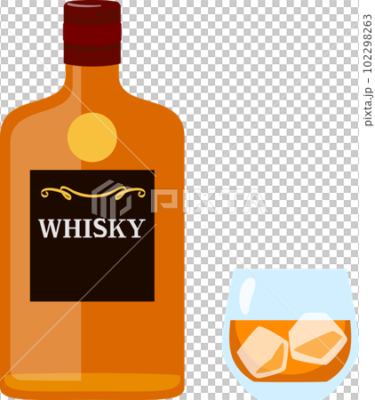 Whiskey bottle and glass 102298263
