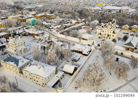 Top view of the Annunciation and Trinity Monasteries in city of Murom. Russia 102299099
