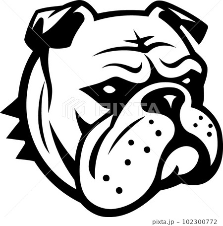 dog bulldog animal in black and white 102300772