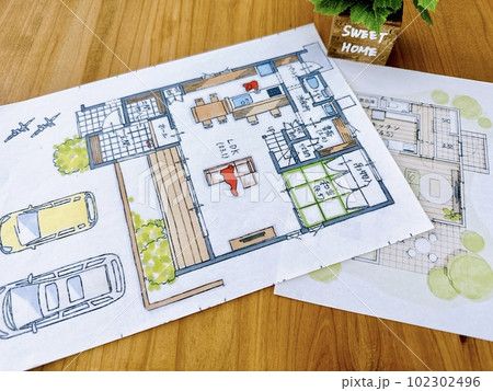 マイホーム　住宅設計　間取り図　スイートホーム 102302496