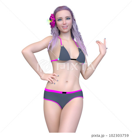 ビキニ姿の女性 102303759
