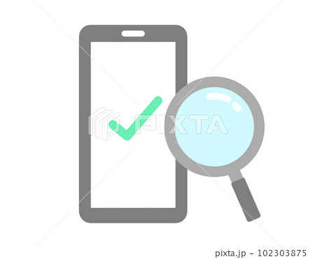 スマホと虫眼鏡のイラスト 102303875
