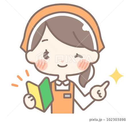初心者マークを持つ店員の女性 初心者マークを持つ店員の女性 102303898