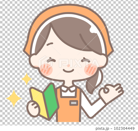 有初學者標記的微笑的女職員 102304449