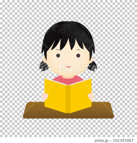 Elementary school girl studying 102305067
