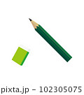 鉛筆と消しゴムのイラスト 102305075