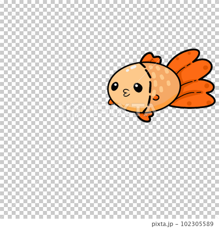 Cute goldfish doodle art. 102305589