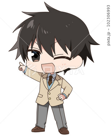 デフォルメ・男子高校生（ウインク） 102306993