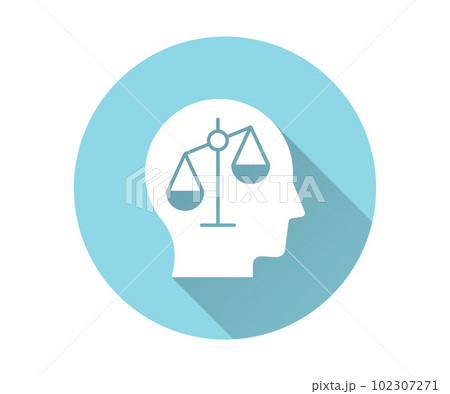 Psychosis icon. Simple illustration with long shadow for graphic and web design. Psychosis icon. Simple illustration with long shadow for graphic and web design. 102307271