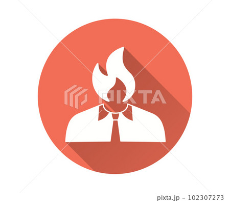 Stress icon with long shadow for graphic and web design. 102307273