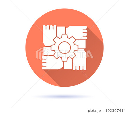 Partnership icon with long shadow for graphic and web design. Partnership icon with long shadow for graphic and web design. 102307414