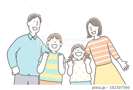笑顔の四人家族 102307560