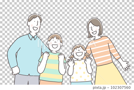 笑顔の四人家族 102307560