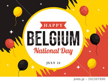 Happy Belgium Independence Day on July 21 Vector Illustration with Waving Flag Background in Flat Cartoon Hand Drawn for Landing Page Templates Happy Belgium Independence Day on July 21 Vector Illustration with Waving Flag Background in Flat Cartoon Hand Drawn for Landing Page Templates 102307890