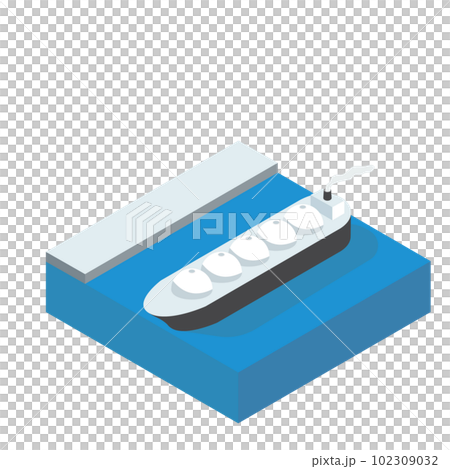 Isometric illustration of a tanker carrying LNG Isometric illustration of a tanker carrying LNG 102309032
