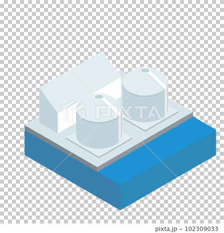 Isometric illustration of a nuclear power plant Isometric illustration of a nuclear power plant 102309033