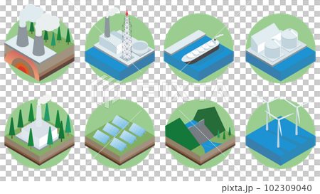 Energy related simple icon set Energy related simple icon set 102309040