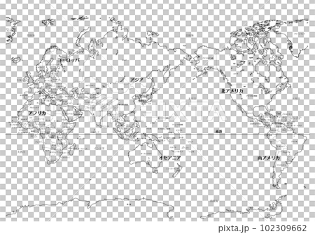 World map (blank map) with country names and borders 102309662