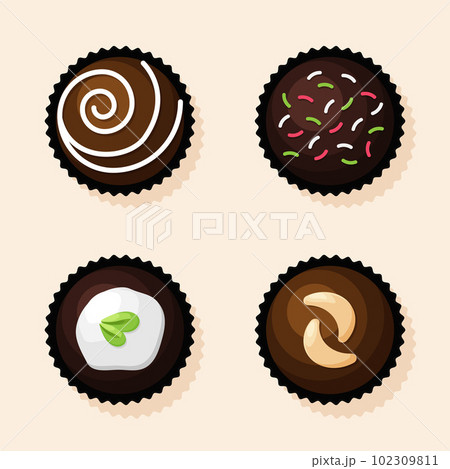 Collection of Chocolate Bonbon Dessert Illustration Collection of Chocolate Bonbon Dessert Illustration 102309811