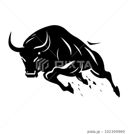 Vector bull design on white background. Wild Animals. Editable vector illustration. Vector illustration 102309960