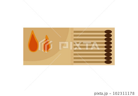 Matches box carton illustration isolated on white background. Fire making equipment. Matches box carton illustration isolated on white background. Fire making equipment. 102311178