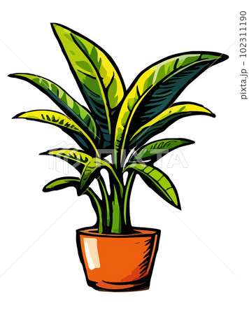 Cartoon flat different indoor potted decorative houseplants for interior home Cartoon flat different indoor potted decorative houseplants for interior home 102311190