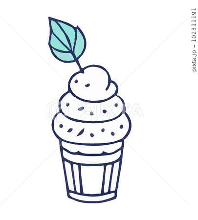 Ice cream. Simple image. Vector illustration for coloring book 102311191