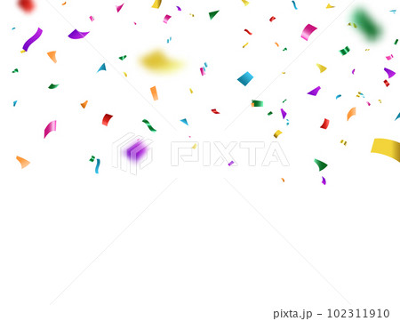 Colorful confetti background. Celebration banner. Birthday party border. Carnival color confetti design. Anniversary frame. Happy Holiday. Festive paper decor. Vector illustration 102311910