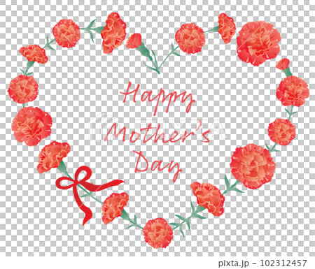 mother's day red carnation heart frame mother's day red carnation heart frame 102312457