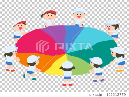 Athletic meet, para-balloons, standing rims around 102312779