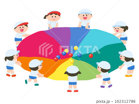 運動会　パラバルーン　ポップコーン 102312786