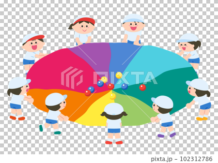 運動会　パラバルーン　ポップコーン 102312786