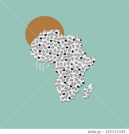 the silhouette of africa on a green background the silhouette of africa on a green background 102313195