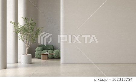 Modern style conceptual interior room 3d illustration 102313754