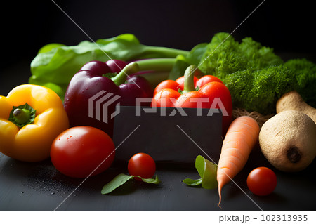 Assortment of colorful and healthy fresh food. created with Generative AI Assortment of colorful and healthy fresh food. created with Generative AI 102313935