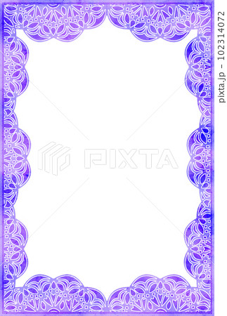かわいいレース柄フォトフレーム 紫色のイラスト素材 [102314072] - PIXTA