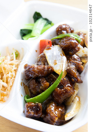 美味しい黒酢酢豚弁当 102314647