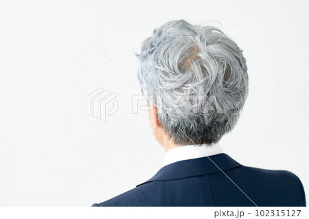 グレイヘア　男性　後ろ姿 102315127