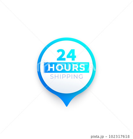 24 Hours shipping design, vector sticker 102317618