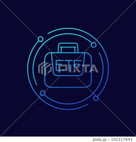 ETF portfolio icon, exchange traded funds linear ETF portfolio icon, exchange traded funds linear 102317641