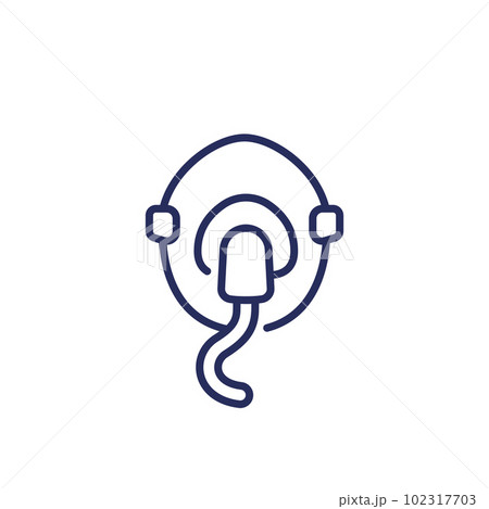 oxygen mask line icon on white, vector 102317703
